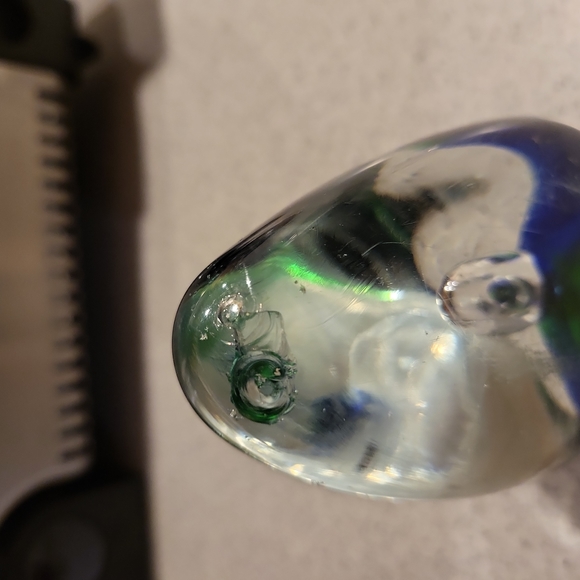 Distressed Vintage Murano Sumerso Glass Paperweight 5.25" - Picture 4 of 8